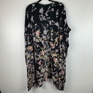 Angie Tops - Angie Long Black Floral Kimono Angie Tops - Angie Long Black Floral Kimono